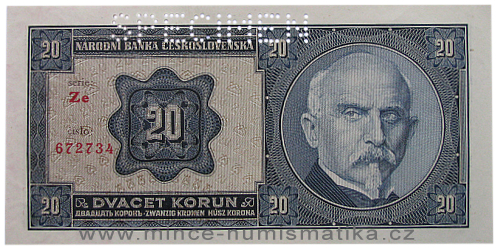 Bankovka 20 Kč 1926 (Rašín, Štefánik)