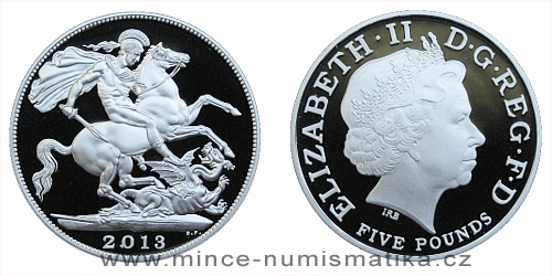 2013 - 5 £ Velká Británie - The Royal Birth 2013 Sovereign (stříbro)