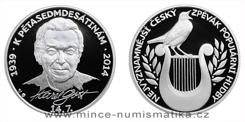 2014 - Stříbrná medaile Karel Gott (k 75. narozeninám)