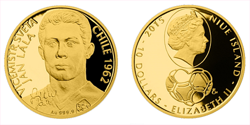 Zlatá čtvrtuncová mince 10 NZD Jan Lála