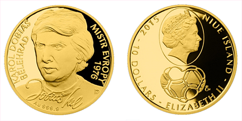 Zlatá čtvrtuncová mince 10 NZD Karol Dobiaš