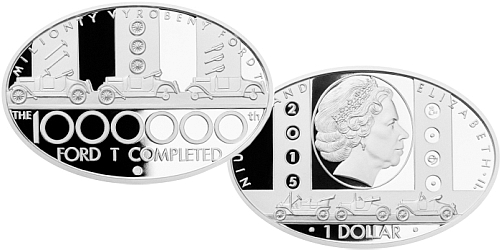 Stříbrná mince 1 NZD Miliontý Ford T