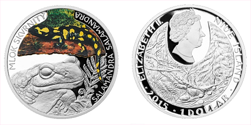 Stříbrná mince 1 NZD Mlok skvrnitý (ohrožená příroda)