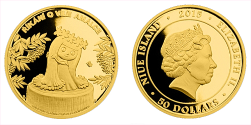 Zlatá uncová mince 50 NZD Víla Amálka