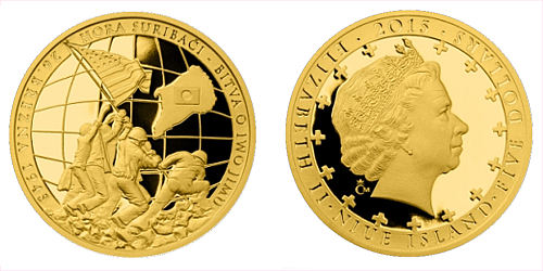 Zlatá mince 5 NZD Bitva o Iwo Jimu