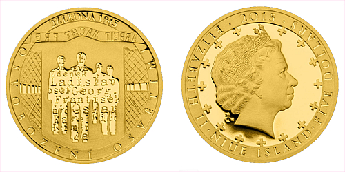 Zlatá mince 5 NZD Osvobození Osvětimi Rudou armádou