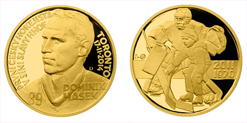 Zlatá půluncová medaile Dominik Hašek