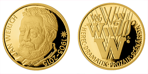 Zlatá medaile Jan Werich (1/2 Oz) 