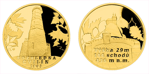 Zlatá čtvrtuncová medaile Rozhledna Cvilín