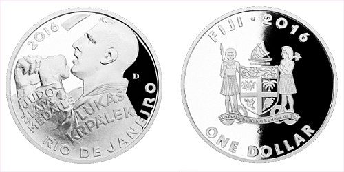 Stříbrná mince 1 FJD Lukáš Krpálek