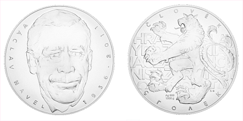 Stříbrná kilogramová medaile Václav Havel