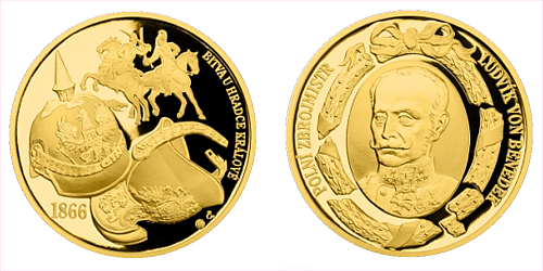 Zlatá uncová medaile Dějiny válečnictví - Bitva u Hradce Králové