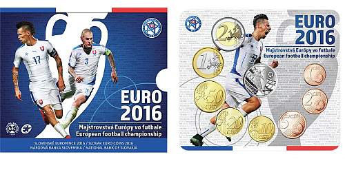 Sada oběžných mincí SR 2016 - Majstrovstvá Európy vo futbale EURO 2016 vo Francúzsku