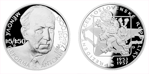 Stříbrná medaile Českoslovenští prezidenti - Antonín Zápotocký