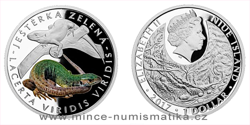 Stříbrná mince Ohrožená příroda - Ještěrka zelená