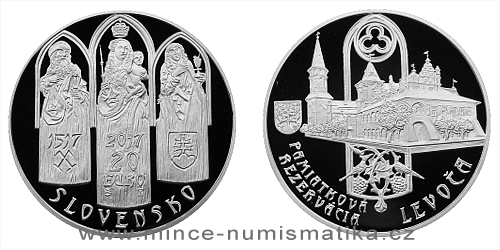 20 € - Pamiatková rezervácia Levoča a 500. výr. dokončenia hlavného oltára v Kostole sv. Jakuba