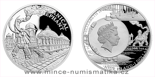 Stříbrná mince Fantastický svět Julese Verna - Ocelový parní slon