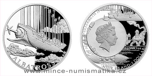 Stříbrná mince Fantastický svět Julese Verna - Vzdušná loď Albatros