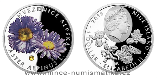 Stříbrná mince 1 NZD Ohrožená příroda - Hvězdice alpská