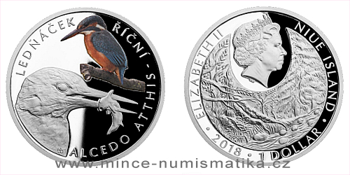 Stříbrná mince 1 NZD Ohrožená příroda - Ledňáček říční