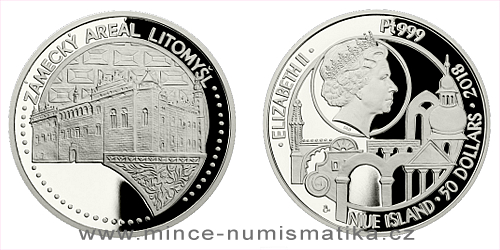 Platinová uncová mince 50 NZD UNESCO - Zámek a zámecký areál Litomyšl