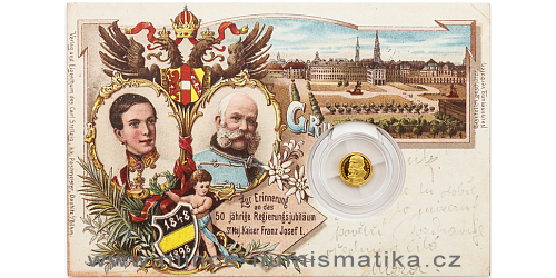 Zlatá mince František Josef I.
