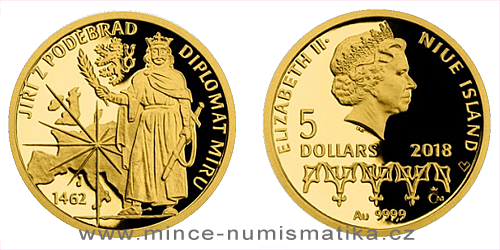 Zlatá mince Doba Jiřího z Poděbrad - Diplomat míru