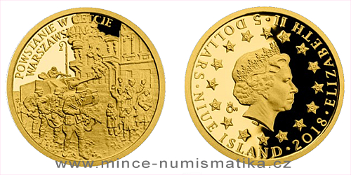 Zlatá mince 5 NZD Válečný rok 1943 - Povstání ve varšavském ghettu