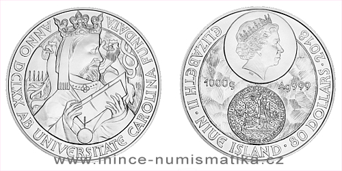 Stříbrná kilogramová mince Založení Univerzity Karlovy