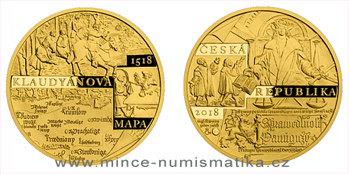 Zlatá půluncová medaile Vydání Klaudyánovy mapy
