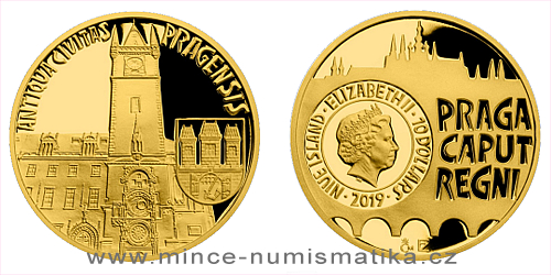 Zlatá čtvrtuncová mince Vznik královského hlavního města Praha - Staré Město pražské