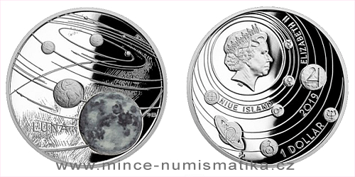 Stříbrná mince Sluneční soustava - Měsíc