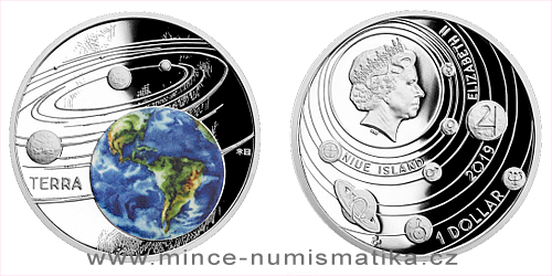 Stříbrná mince Sluneční soustava - Země