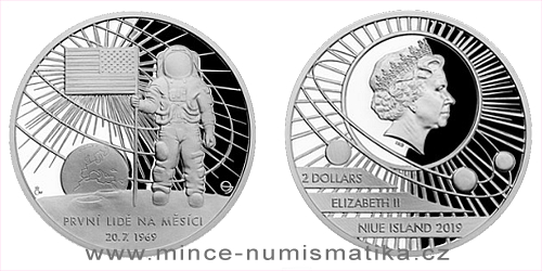 Stříbrná mince První lidé na Měsíci