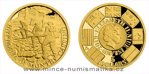 Zlatá mince Válečný rok 1944 - Bitva o Monte Cassino