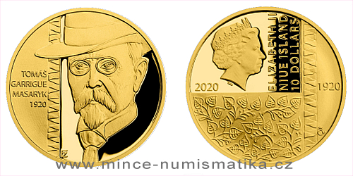 Zlatá mince Rok 1920 - T. G. Masaryk