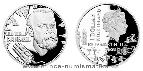 Stříbrná mince Géniové 19. stol. - Alfred Nobel