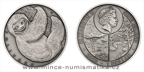 Stříbrná mince Zvířecí rekordmani - Lenochod