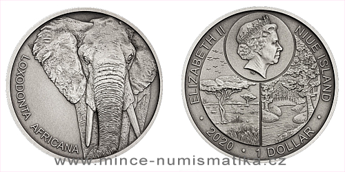Stříbrná mince Zvířecí rekordmani - Slon africký