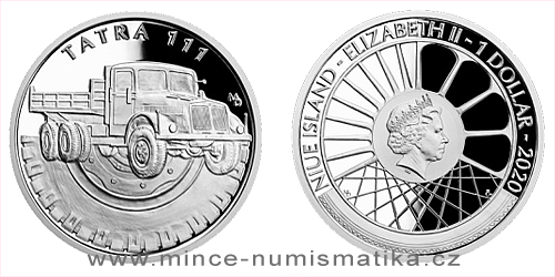 Stříbrná mince Na kolech - Nákladní automobil Tatra 111