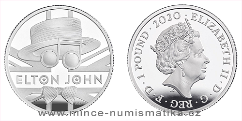 2020 - 1 £ - Stříbrná mince 1/2 Oz Elton John