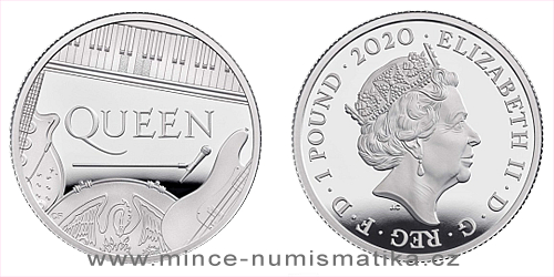 2020 - 1 £ - Stříbrná mince 1/2 Oz Queen