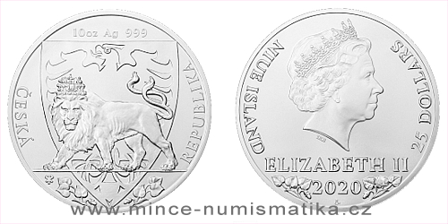 Stříbrná desetiuncová investiční mince Český lev 2020