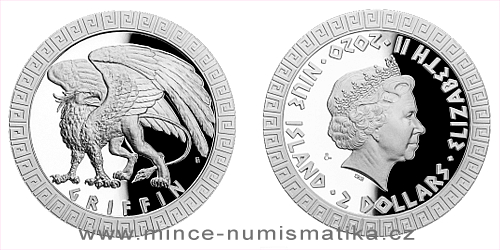 Stříbrná mince Bájní tvorové - Gryf