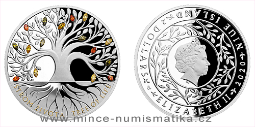 Stříbrná mince Crystal Coin - Strom života Podzim