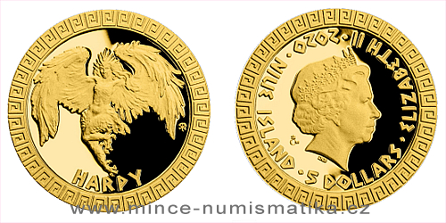 Zlatá mince Bájní tvorové - Harpyje