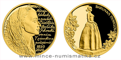 Zlatá půluncová medaile Božena Němcová