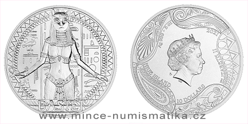 Stříbrná mince Bohyně světa - Bastet
