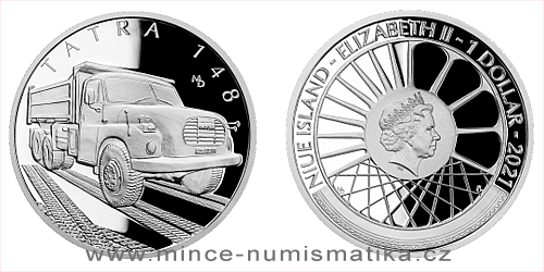 Stříbrná mince Na kolech - Nákladní automobil Tatra 148