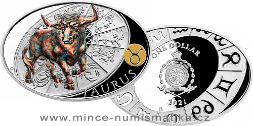 Stříbrná mince Znamení zvěrokruhu - Býk 